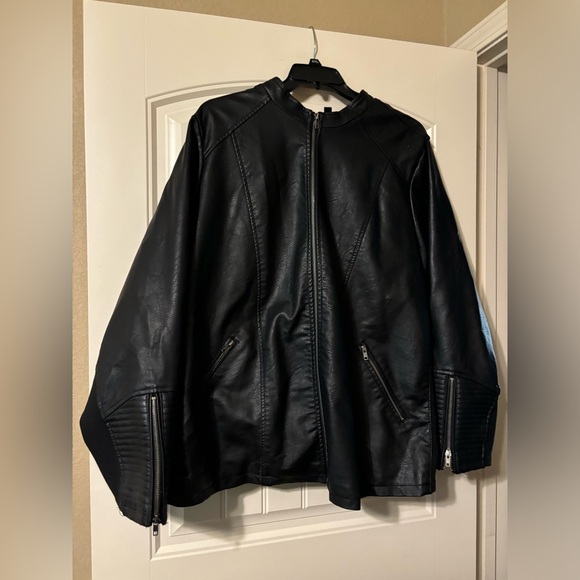 Torrid Faux Leather Collarless Moto Jacket - Picture 10 of 14